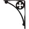 Ekena Millwork Crawley Wrought Iron Bracket, (Single center brace), Antiqued Bronze 1 1/2"W x 5 1/2"D x 8"H BKTM01X05X08SCRABZ - alternate 2